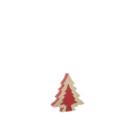 J Line Kerstboom   Hout   Rood   Small