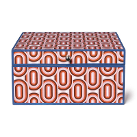 Decoratie Box Boho   Rood/blauw   18x19x9 Cm